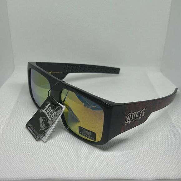 Locs Mens Graffiti Mirrored Hardcore Sunglasses - Picture 1 of 3